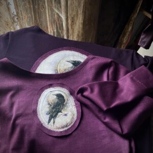 "Deep Violet...HAVRAN NEBO MŮRY", extrapružné žebrované triko