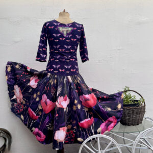 "Noční makové pole", romantické šaty s kolov.sukní